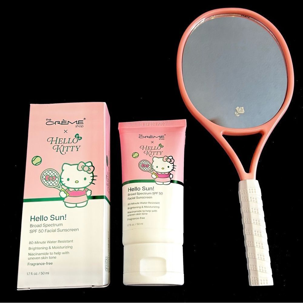 Hello Kitty Facial Sunscreen SPF 50 & Mirror New FullSz